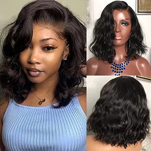 Imeya 10 Inch Short Bob Wigs for Black Women - Baby Hair Pre Plucked Body Wave Lace Front Wigs with 13x6 HD Invisible Lace | 150% Density Brazilian Human Hair Wigs in Natural Color | Perfect for Daily Wear, Cosplay & Special Occasions