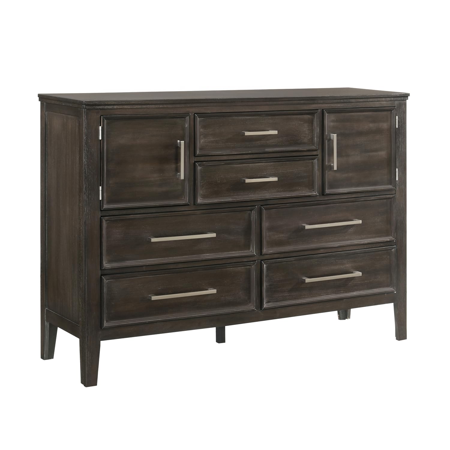 New Classic Furniture Andover Solid Wood 6-Drawer Dresser in Nutmeg Finish - Perfect for Bedroom Storage & Organization