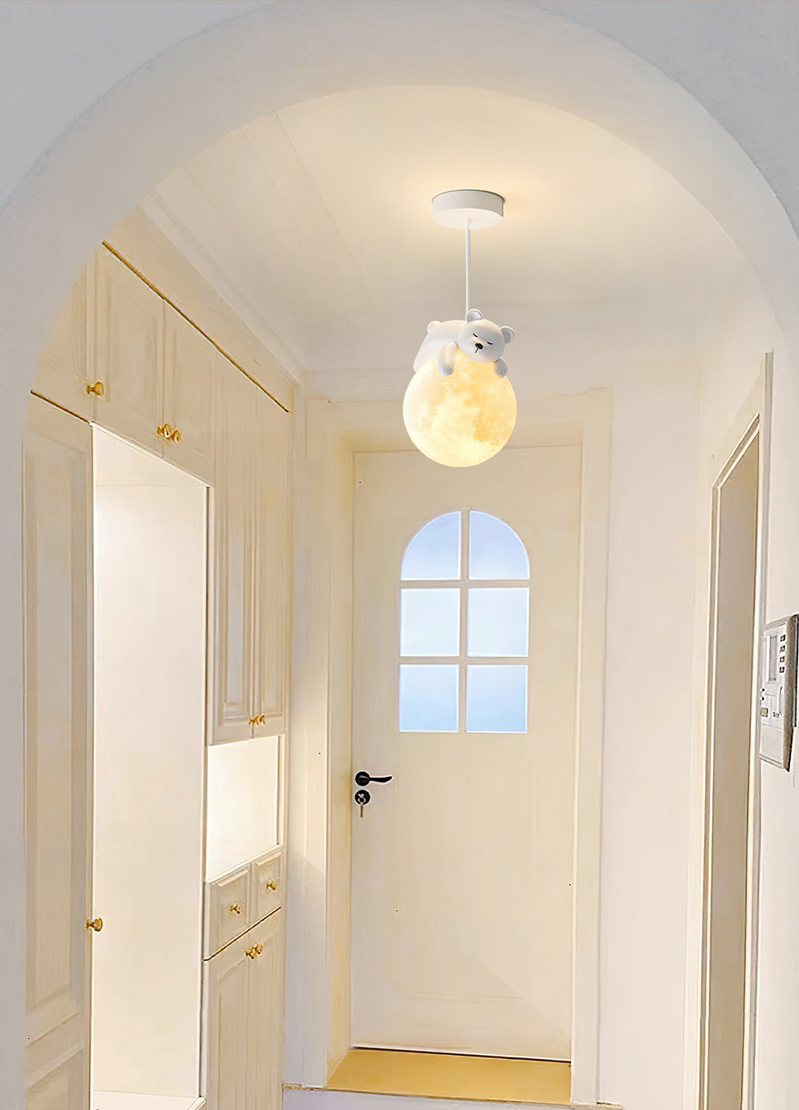 Stylish Cream Animal Pendant Lamp - Modern Nursery Decor, Kids Room Lighting & Boho Home Accent