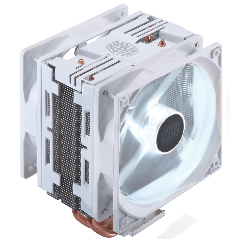Cooler Master Hyper 212 LED Turbo White Edition CPU Air Cooler - 4 Heat Pipes, 120mm PWM Fan, Intel/AMD Compatible - Perfect for Gaming PCs & High-Performance Builds