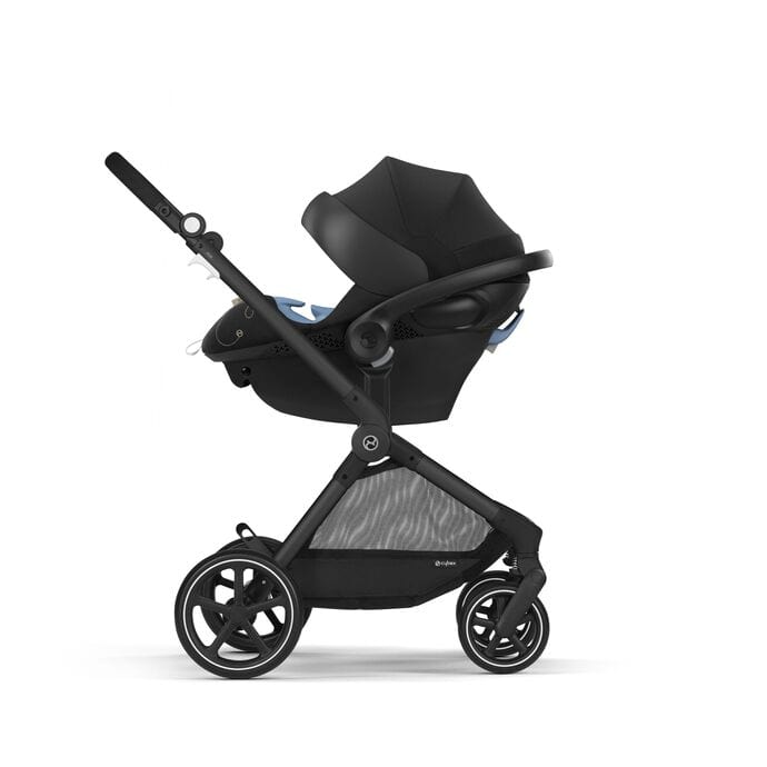 Cybex EOS Aton G 5-in-1 Travel System Stroller with Car Seat - Black Frame | Compact & Lightweight for Air Travel, City Walks & Family Outings