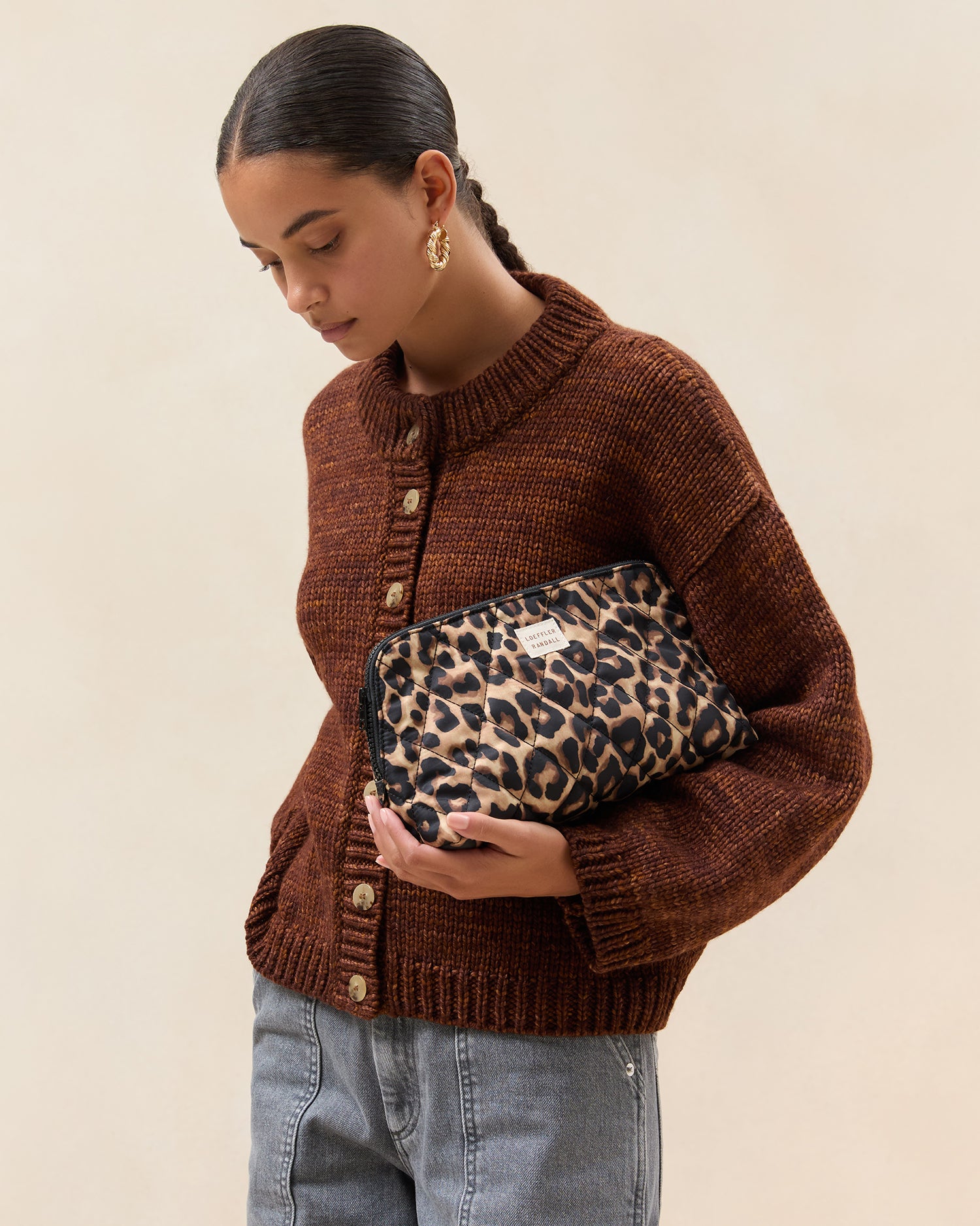 Frances Leopard Print Cosmetic Bag - Waterproof Makeup Pouch for Travel, Gym & Daily Essentials | Trendy Leopard Design for Women & Girls
