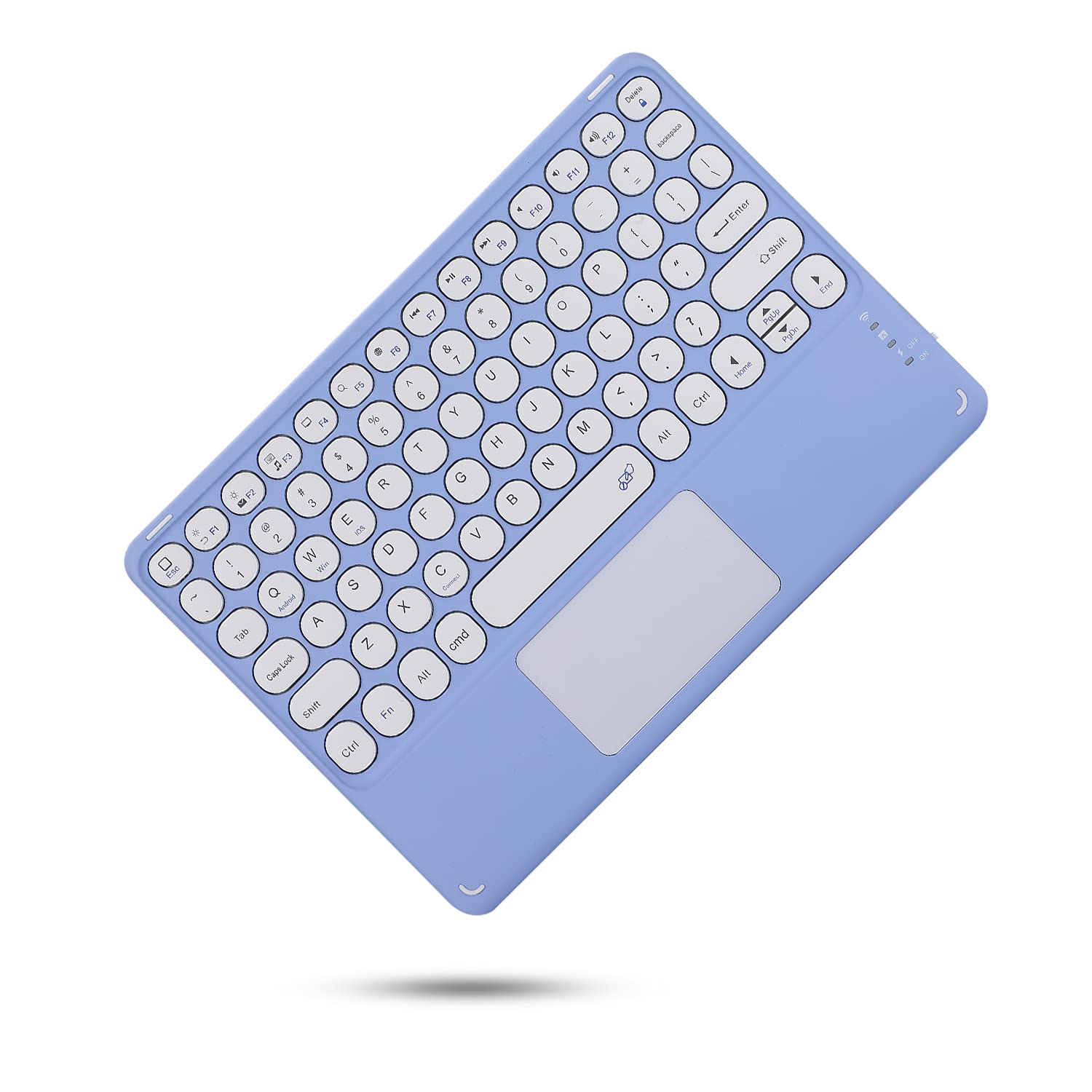 HENGHUI Detachable Keyboard Case for iPad Air 11 inch (M3/M2) & iPad Air 5th/4th Gen 10.9 inch - Candy Color Touchpad Keyboard Cover with Round Keys (Purple) | Perfect for Work, Study & Travel