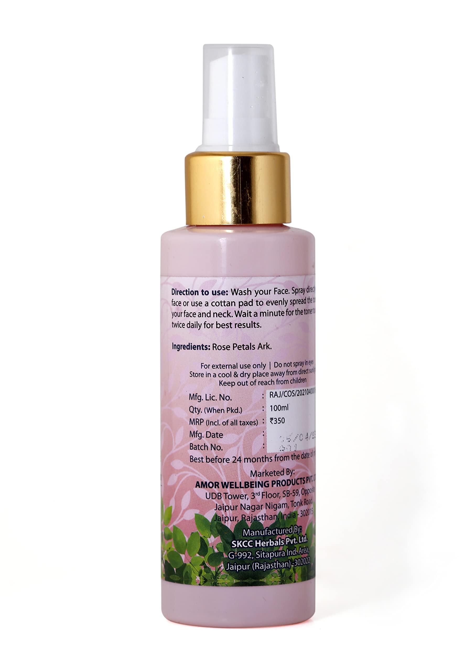 Me And Earth Rose Water Toner Spray for Oily Skin & Pore Minimizing | 100ml Hydrating Facial Mist with Gulab Jal for Skin Tightening & Glow | Perfect for Daily Skincare Routine & On-the-Go Refreshment