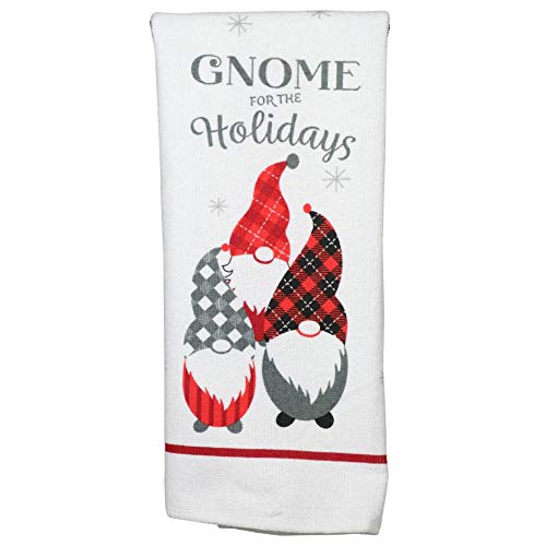 Festive Christmas House Gnome Kitchen Gift Set - 2 Holiday Dish Towels, 1 Oven Mitt & 2 Pot Holders for Baking, Cooking & Holiday Decor (Perfect for Christmas Gifts & Kitchen Decorations)