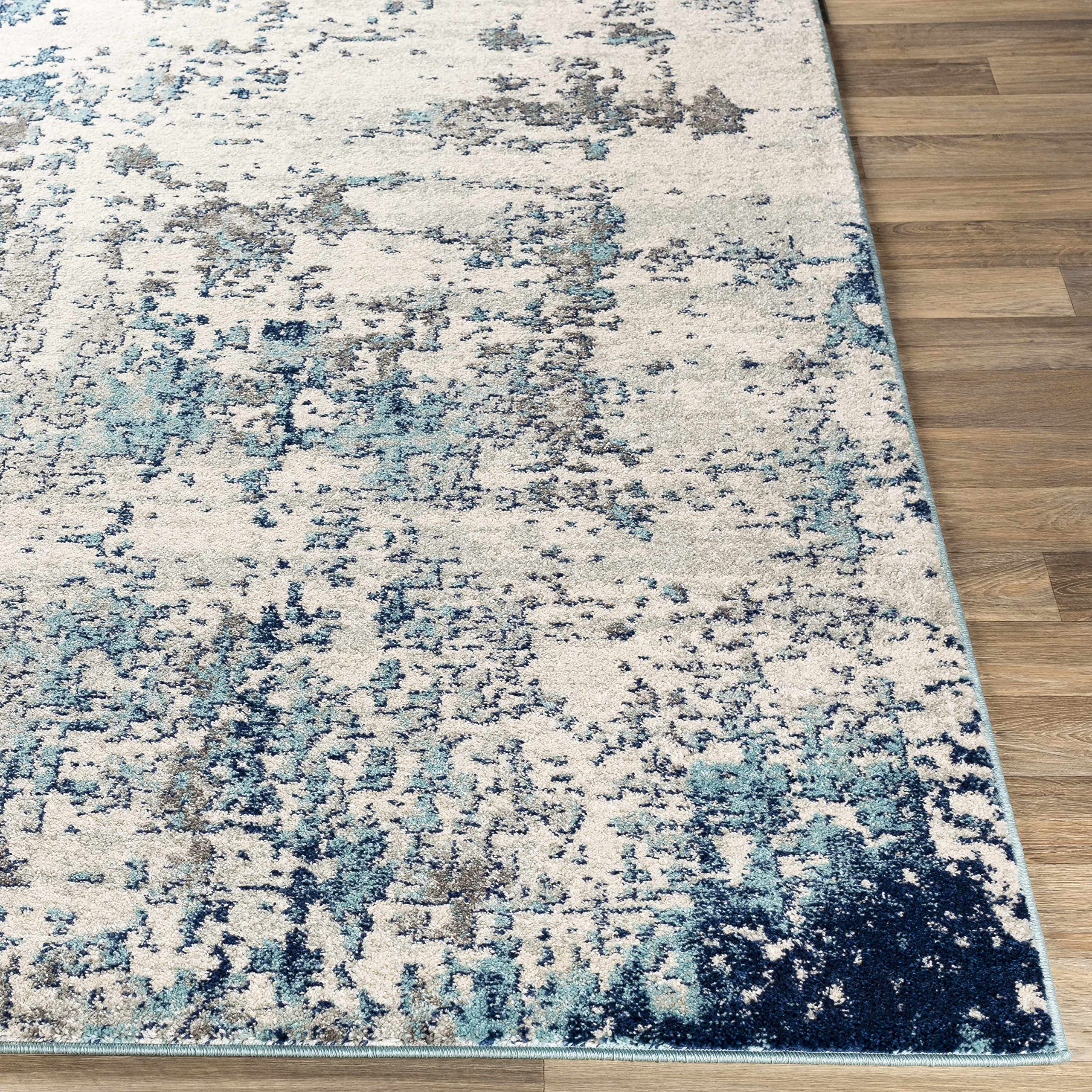 Hauteloom Beverly Modern Blue and Gray Area Rug 6'7