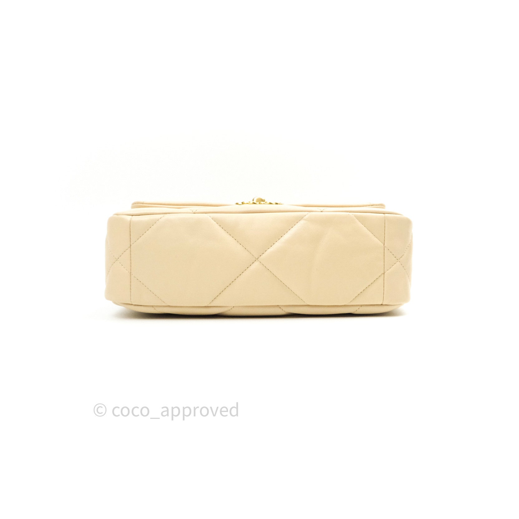 Chanel 19 Small Beige Goatskin Leather Bag with Mixed Gold & Silver Hardware - Luxury Designer Handbag for Women, Perfect for Everyday Use & Special Occasions
