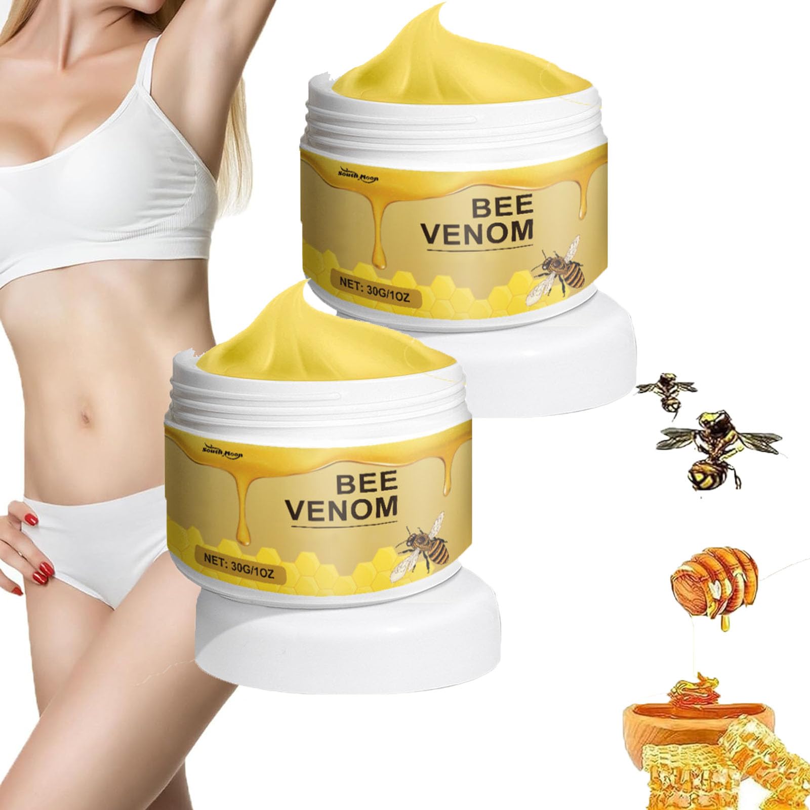Bee Venom Firming Body Cream for Women & Men - Natural Anti-Aging & Skin Tightening Lotion - Perfect for Daily Moisturizing & Nighttime Skin Care Routine