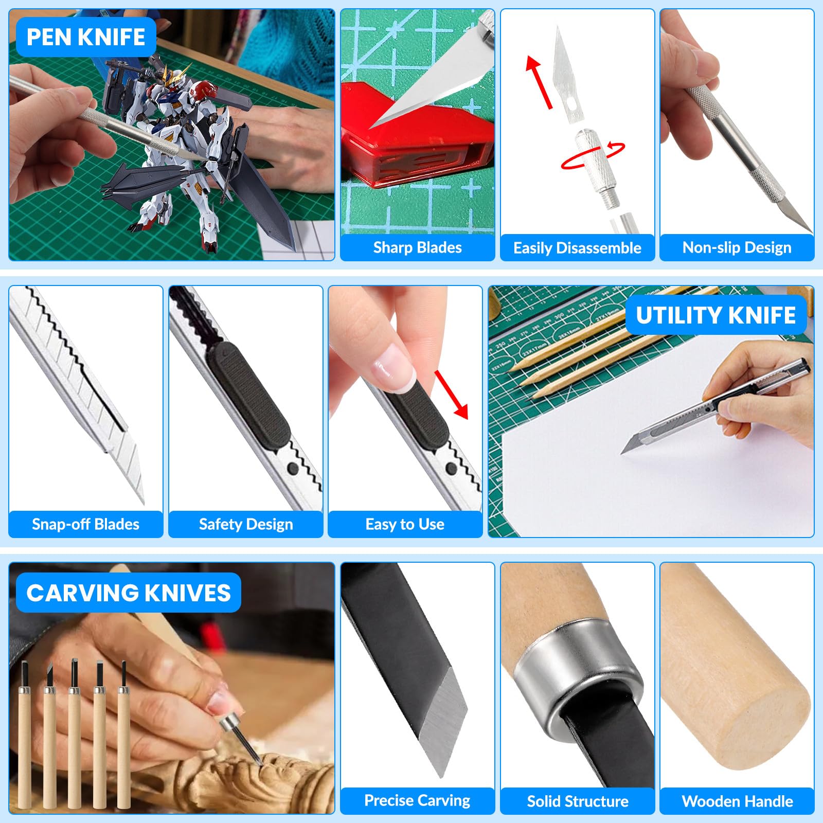82 Pcs Professional Gundam Model Tool Kit - Plastic Model Building Tools for Adults, Hobby Craft Set for Repairing & Fixing | Perfect for Gundam Kits, Model Cars & DIY Projects