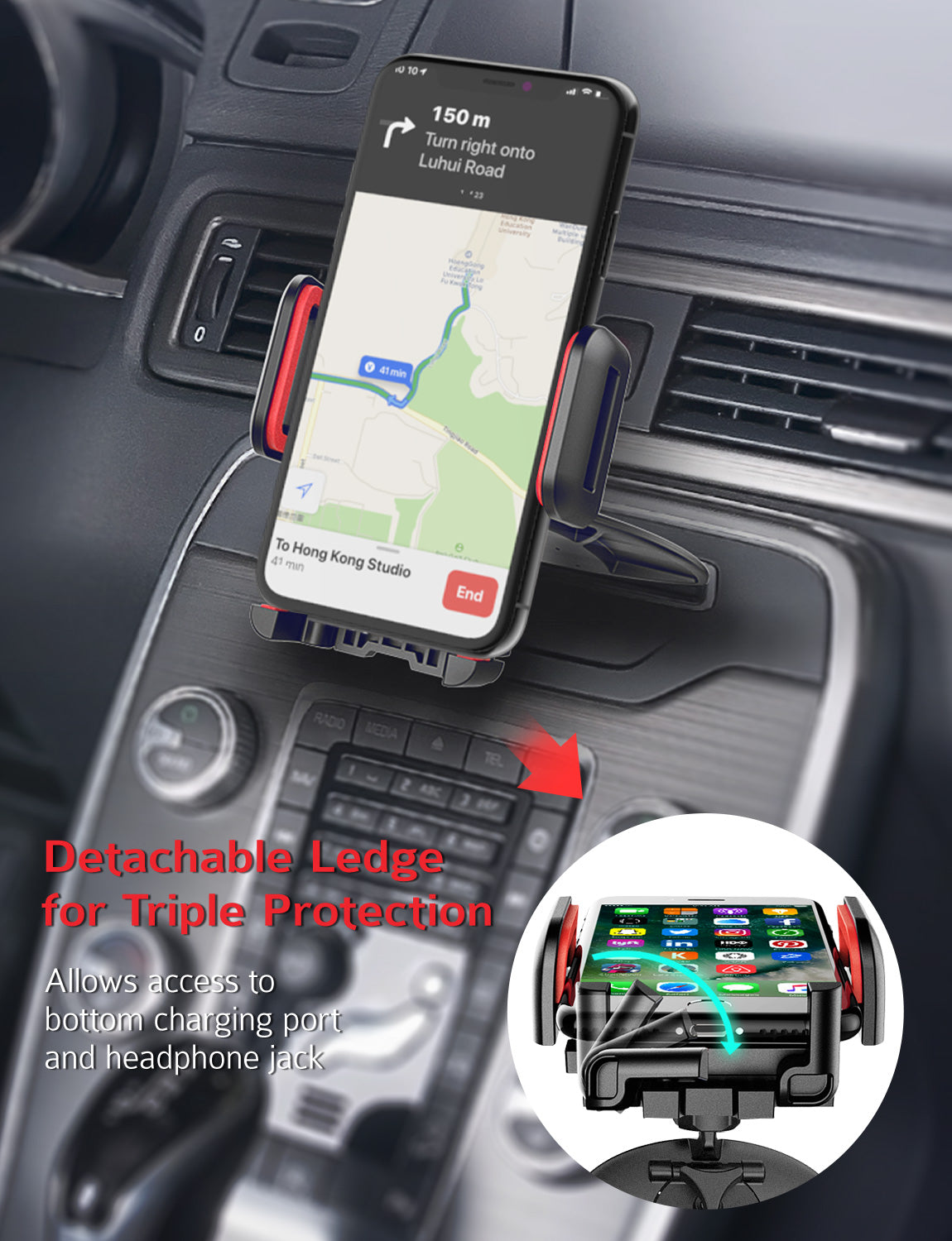 Mpow 051BR CD Slot Car Phone Mount Holder - Universal Hands-Free Car Accessory for iPhone, Samsung, GPS - Perfect for Commuting, Road Trips & Navigation