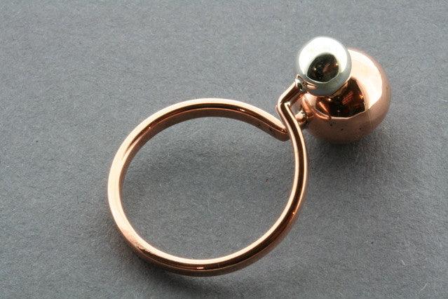 Copper & Silver 2 Bead Ring - Elegant Stackable Jewelry for Women - Perfect for Everyday Wear, Date Nights & Gift Giving
