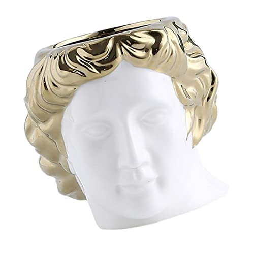 FRCOLOR Greek David Pen Holder - Classic David Head Statue Vase for Pens & Office Decor | Perfect for Home, Office, and Gift Giving