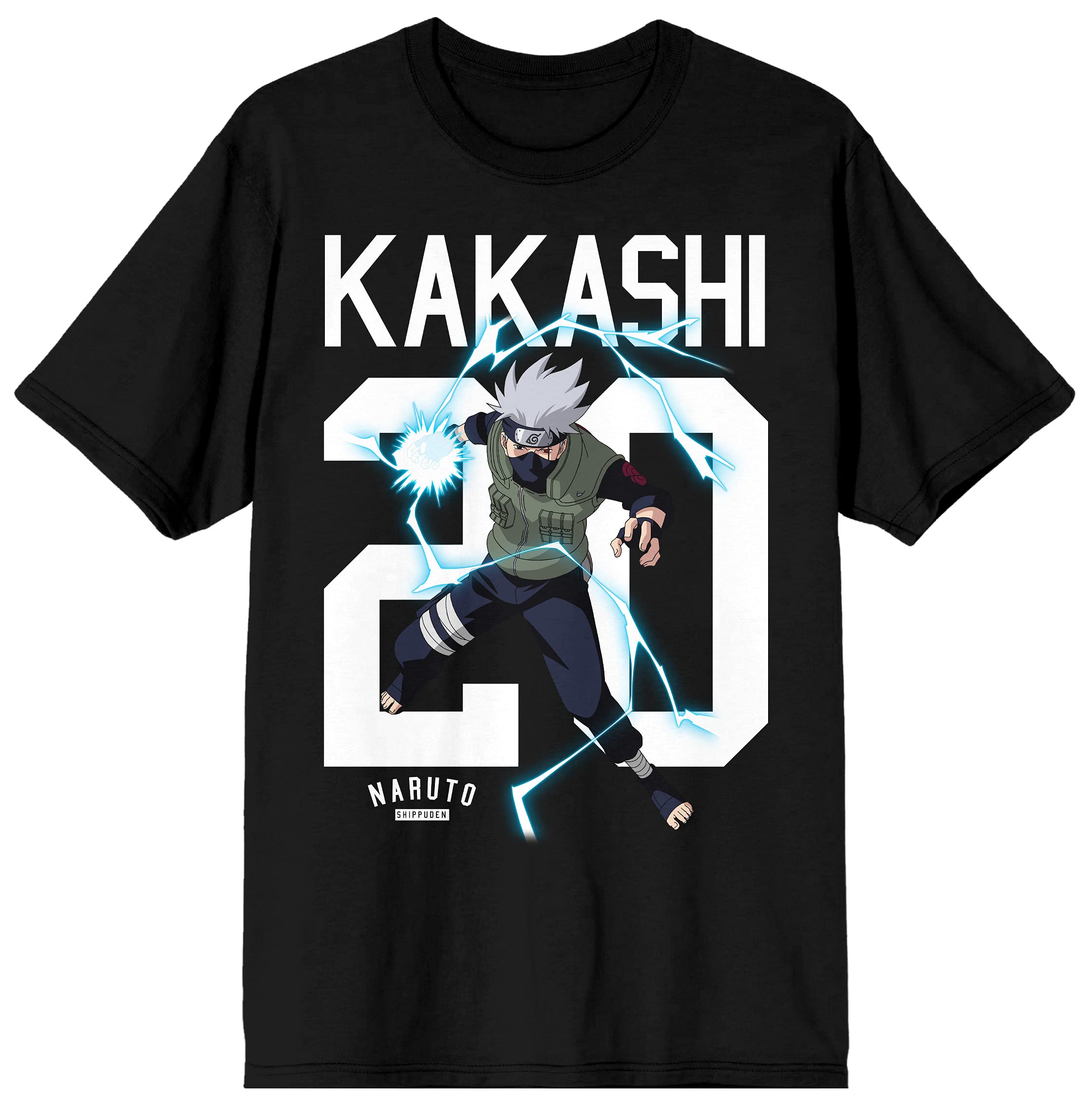 Naruto Kakashi Hatake Anime Graphic T-Shirt for Men - Black Cotton Casual Tee | Perfect for Cosplay, Anime Conventions & Everyday Wear