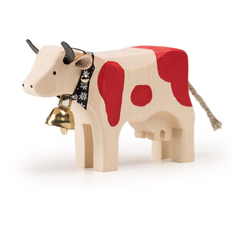 Marc Trauffer Traditional Swiss Cow Figurine - Handmade Wooden Decor for Home & Office - Perfect for Farmhouse, Alpine, and Swiss-Themed Decorations