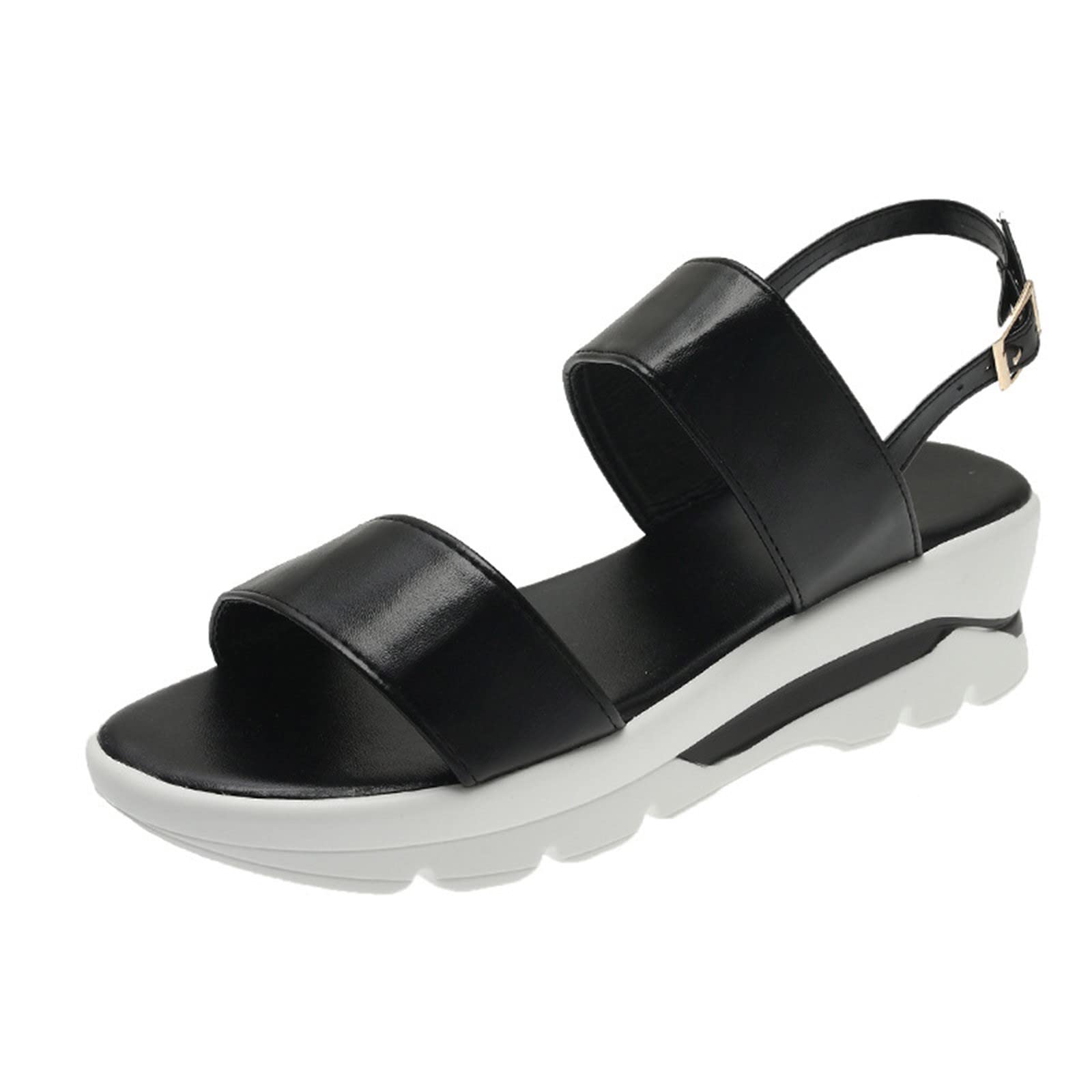 Women's Chunky Platform Sandals with Lace-Up & Buckle - Fashionable High Heel Summer Shoes for Casual Outfits | Perfect for Beach, Vacation & Everyday Wear