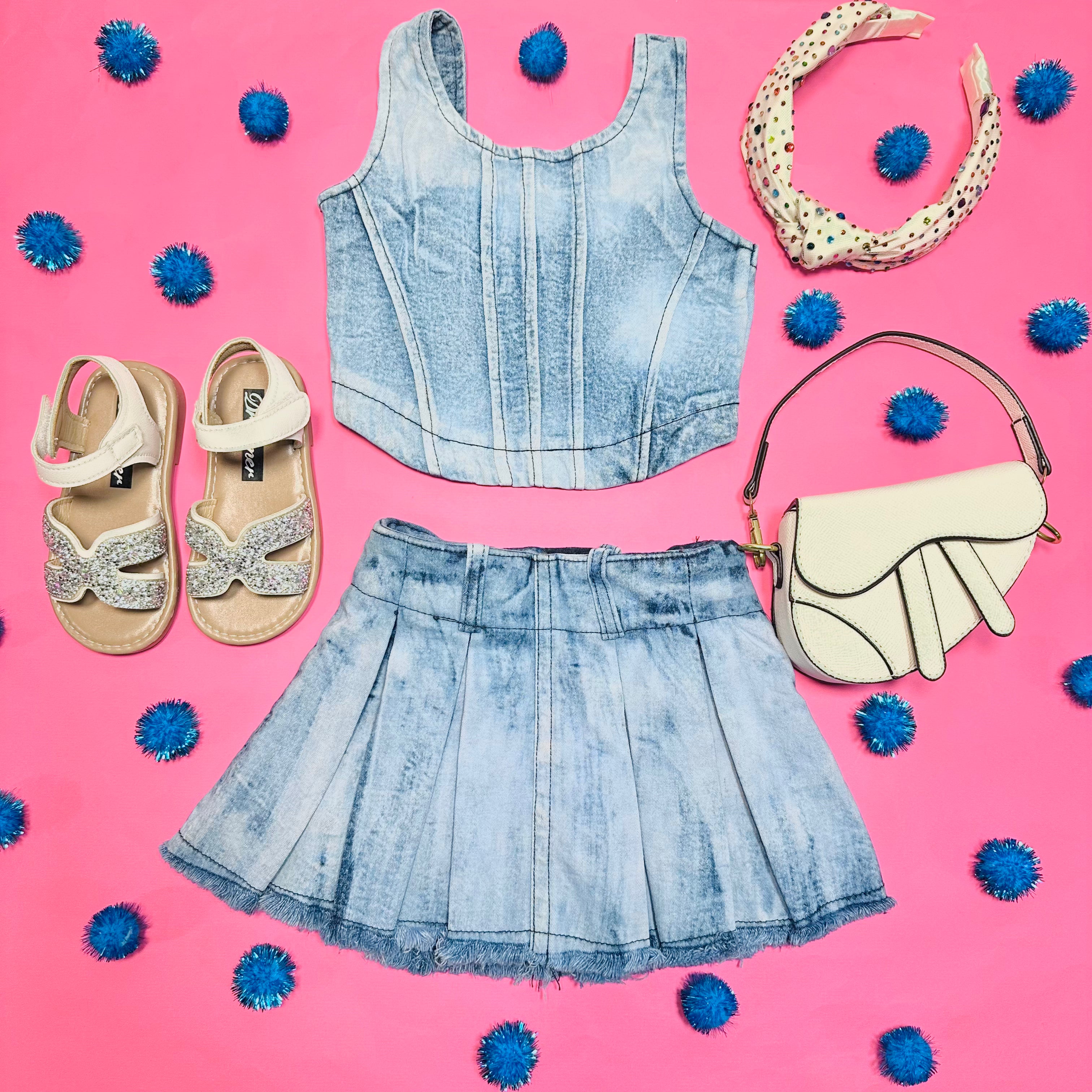 Flowers By Zoe Denim Tank Top for Women - Stylish Summer Casual Wear for Beach, Party & Everyday Outfits