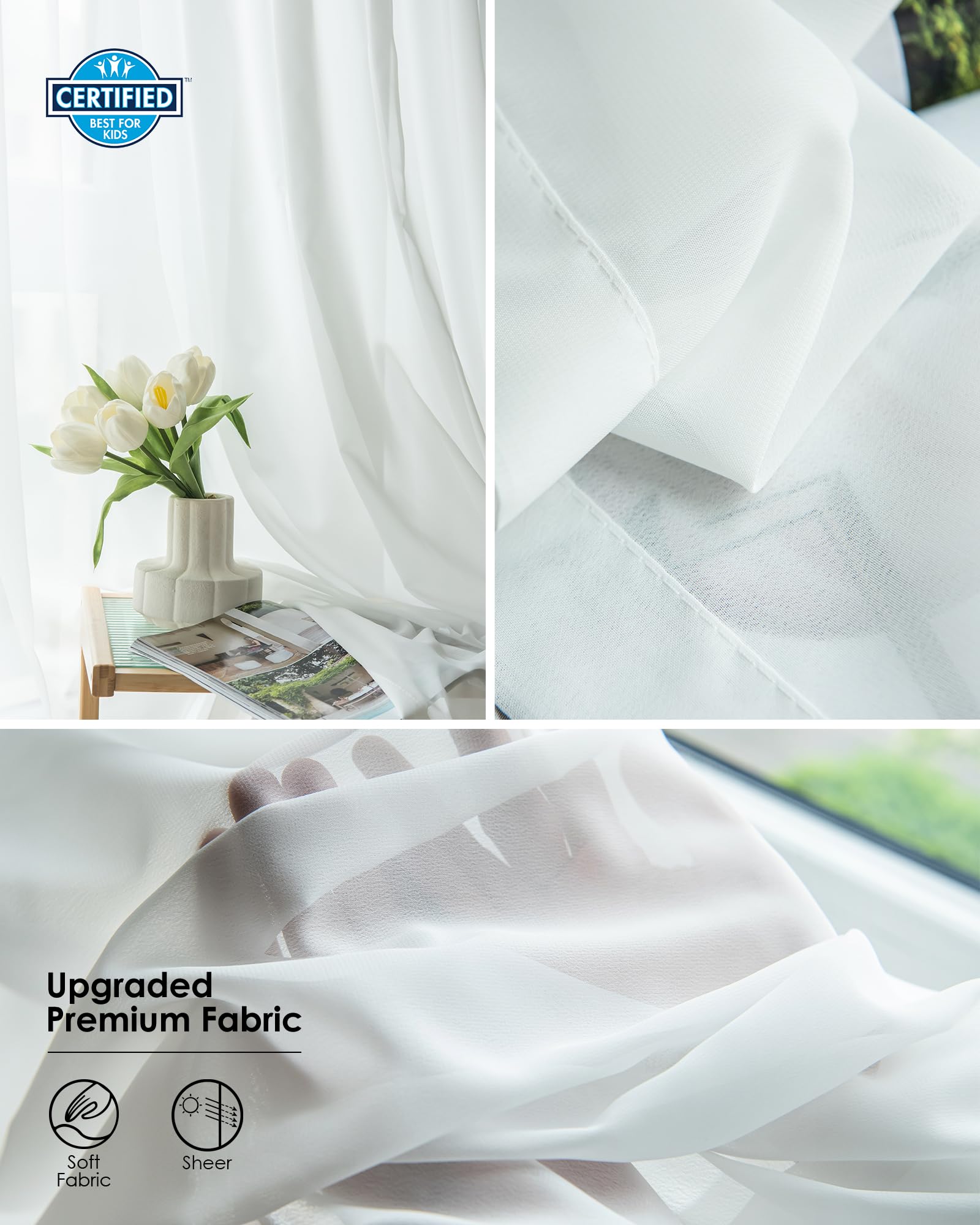 Yoolax Smart Retractable Curtain - Alexa & Google Home Compatible Motorized Window Treatment with Remote Control, Custom Size Sheer Fabric for Bedroom & Living Room Blackout