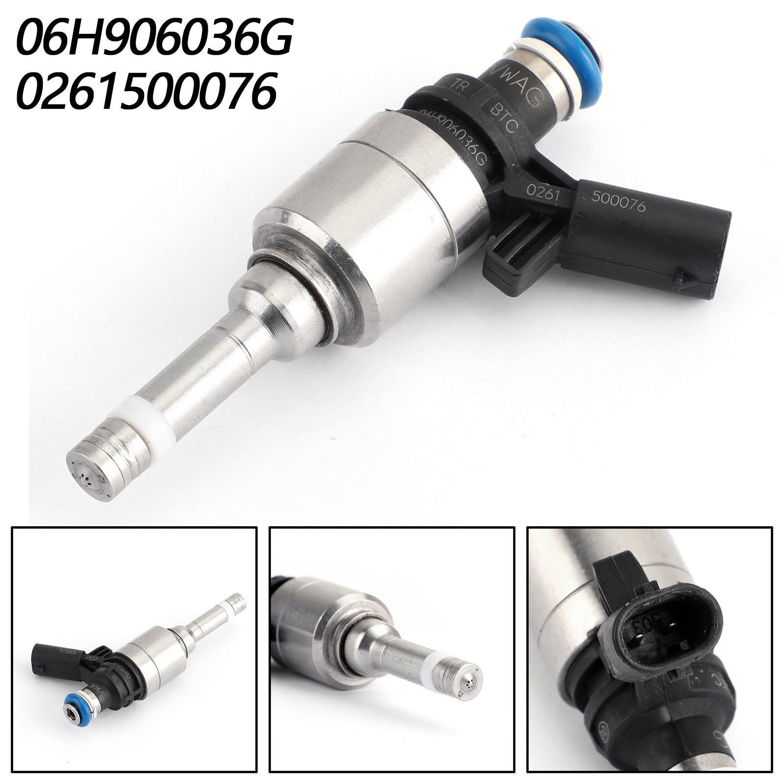 06H906036G Fuel Injector Compatible with Audi A4 A3 A5 TT & VW T5 Eos CC 2.0L Turbo - Replacement for OEM 0261500076 - High Performance Fuel Injection for Smoother Acceleration & Fuel Efficiency