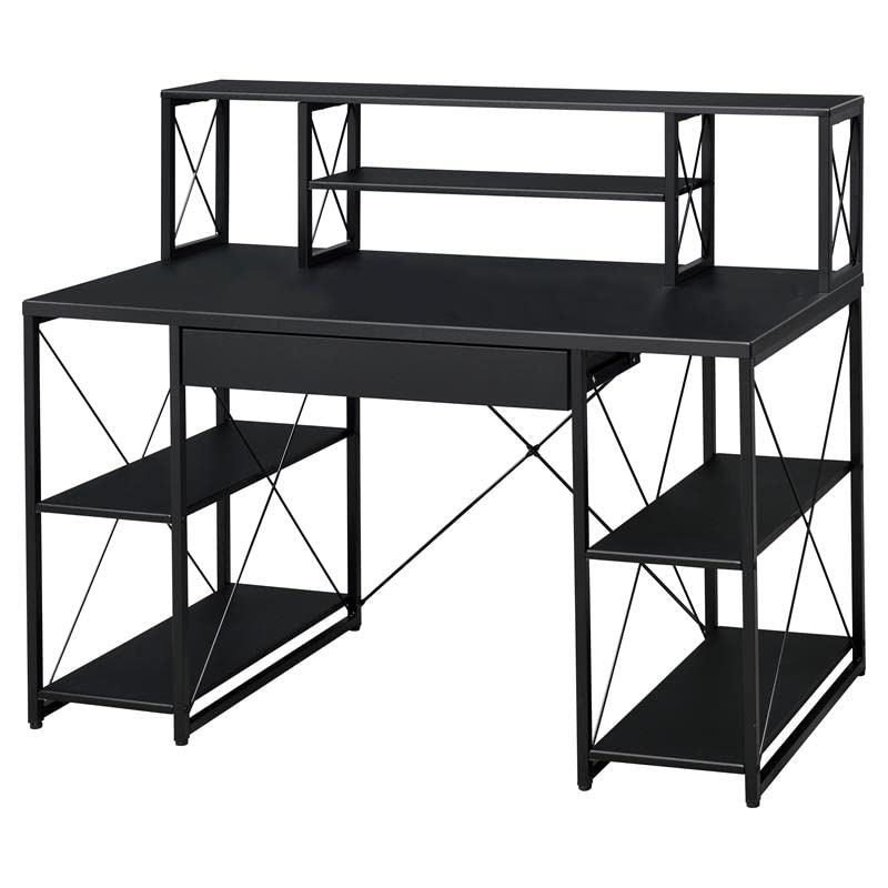 Acme Amiel Black Wooden 1-Drawer Writing Desk with Small Hutch - Compact Home Office Desk for Small Spaces, Study & Dorm Room