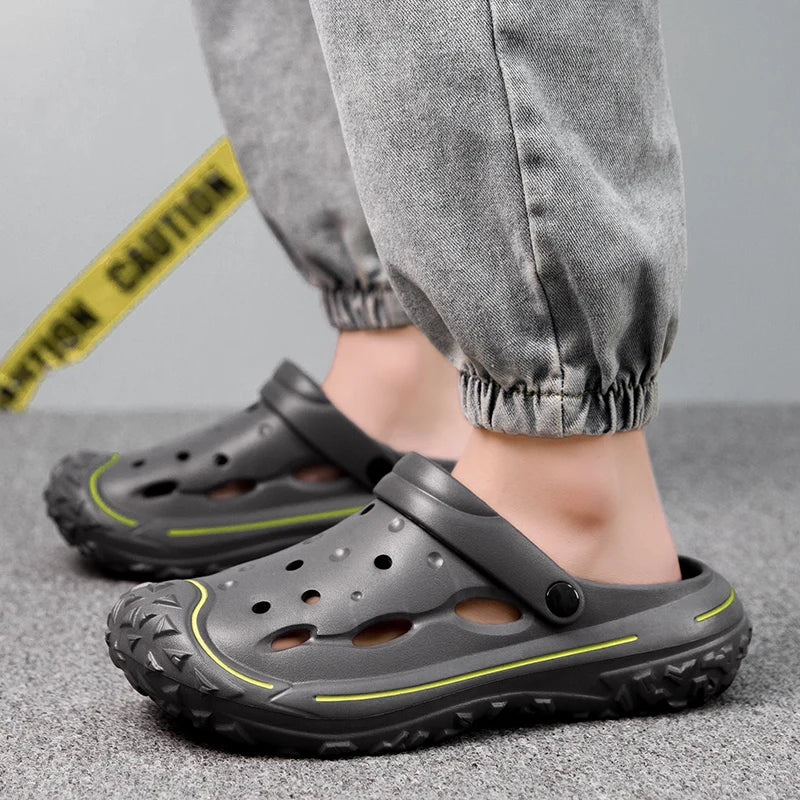 2024 Summer New Men's Outdoor Garden Clogs - Casual Fashion Luxury Sandals with Soft Comfort for Home & Walking - Sizes 39-46 | Perfect for Beach, Poolside, and Backyard Relaxation