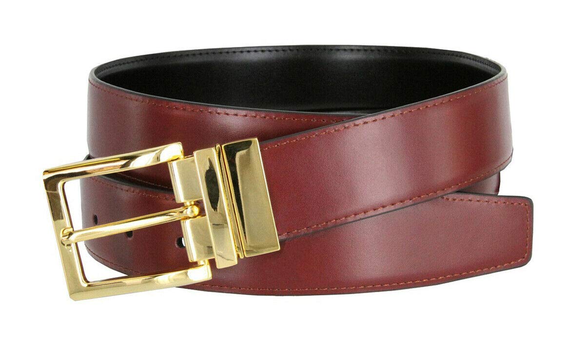 Genuine Leather Reversible Belt for Men - 1-3/8