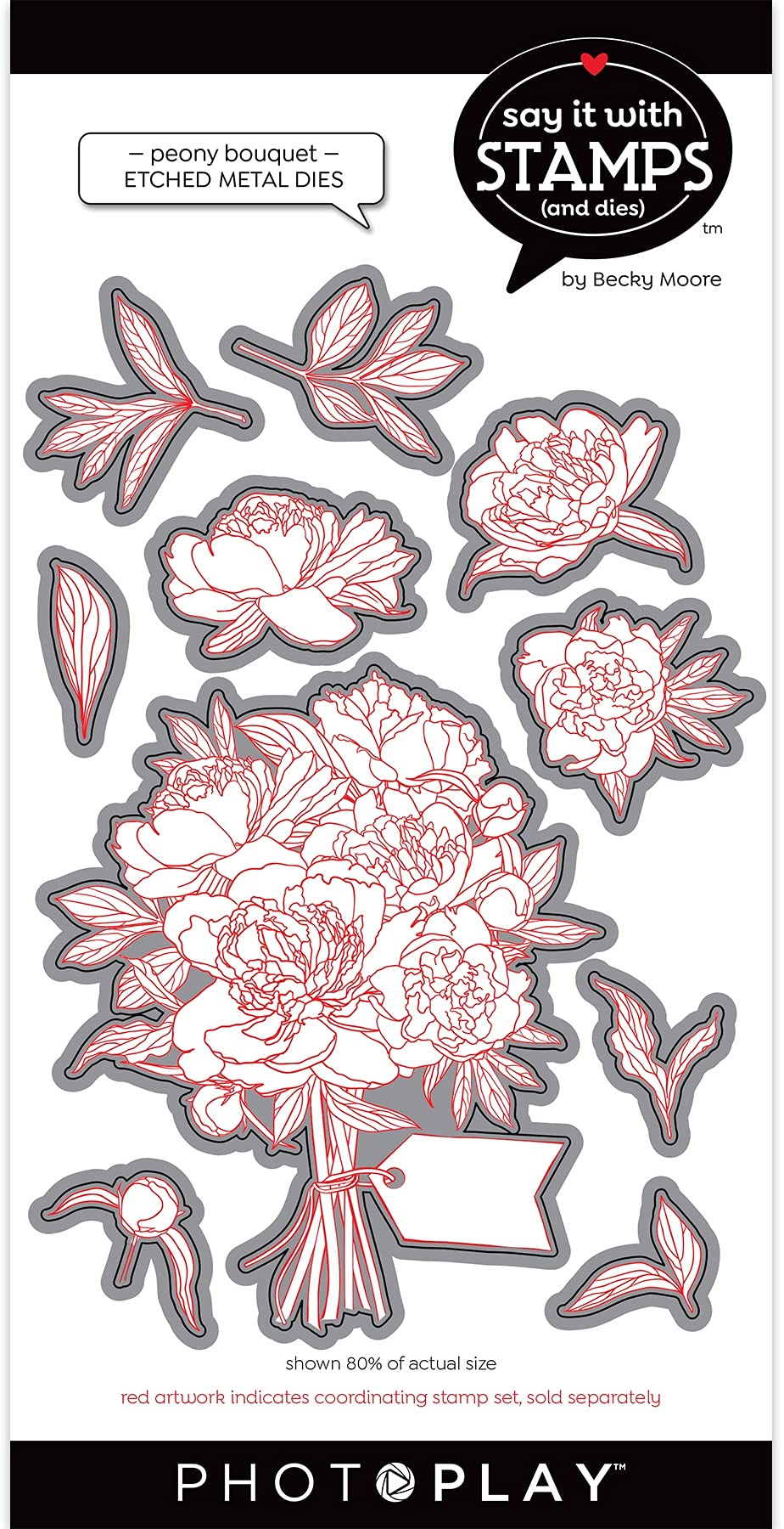 PhotoPlay Say It with Stamps Die Set - Peony Bouquet Floral Stamps for Card Making, Scrapbooking & DIY Crafts | Perfect for Greeting Cards, Wedding Invitations & Paper Projects