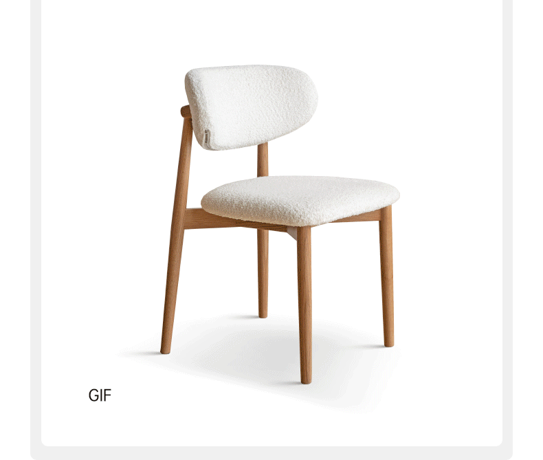 Solid Oak & Ash Wood Dining Chair with Lamb Velvet Cloud Cotton Upholstery - Comfortable Modern Farmhouse Style Seating for Kitchen, Dining Room & Breakfast Nook