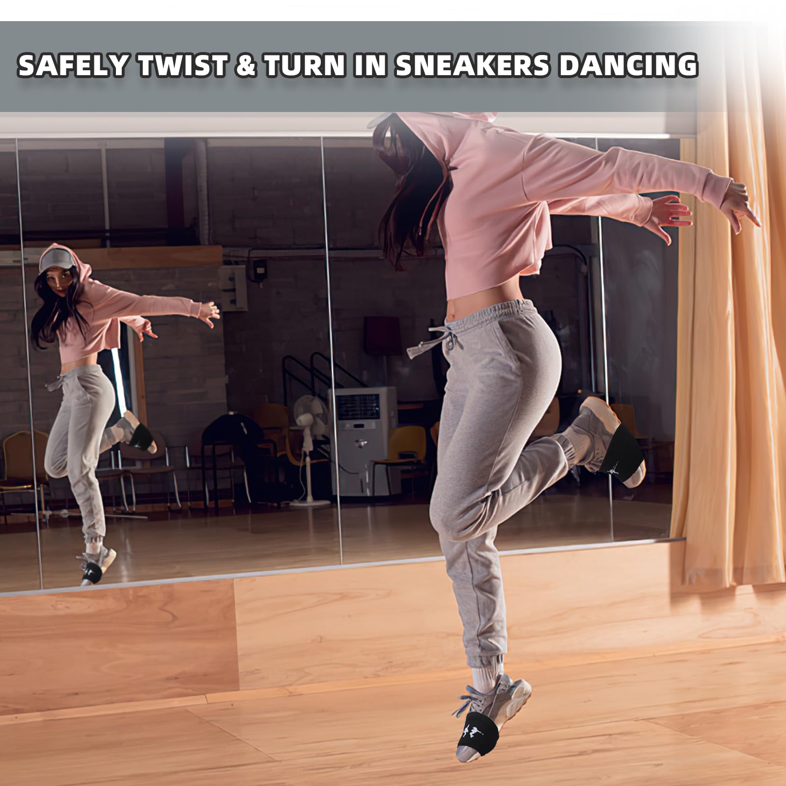 4 Pairs Non-Slip Dance Socks for Ballet, Jazz & Contemporary - Breathable Shoe Covers with Grips for Easy Pivoting on Wooden & Sticky Floors - Perfect for Dance Classes, Performances & Home Practice