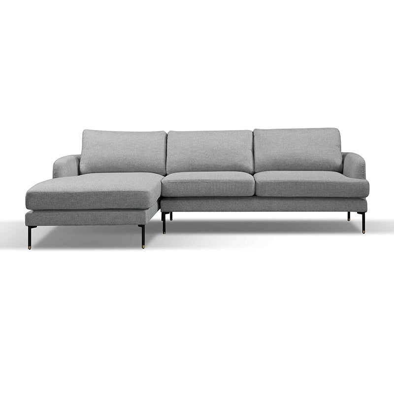 TIANA 3-Seater Sofa with Left Chaise - Modern Grey L-Shaped Sectional Couch for Living Room, Lounge & Small Spaces