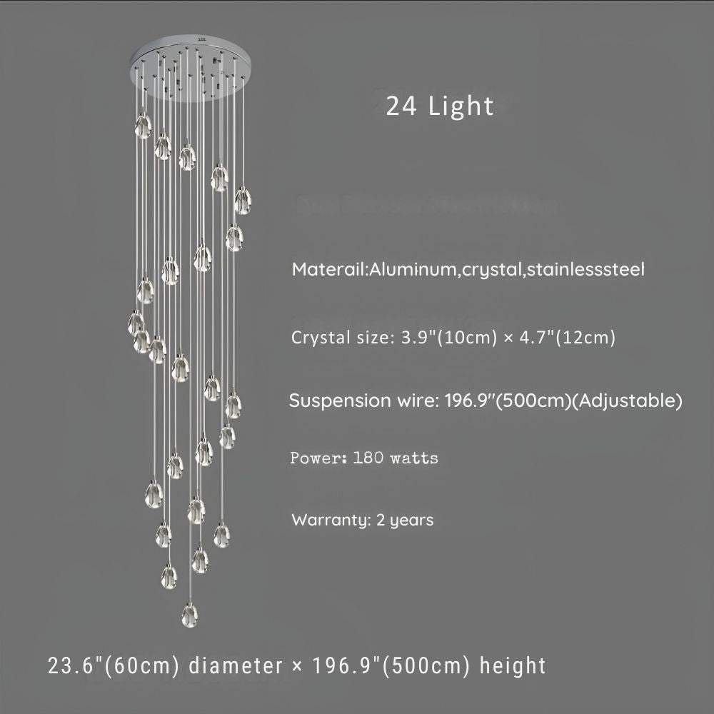 Sensa Crystal Stairwell Lighting - Elegant LED Step Lights for Modern Homes, Staircases, Hallways & Outdoor Pathways | Dimmable, Energy-Efficient & Waterproof Design