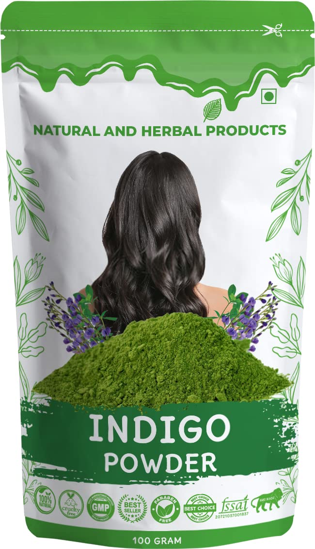 Organic Indigo Powder for Hair Growth & Black Hair Dye - 100% Natural Indigofera Tinctoria (100G) - Promotes Thicker, Stronger Hair for Men & Women | Perfect for DIY Hair Coloring & Natural Hair Care Routine