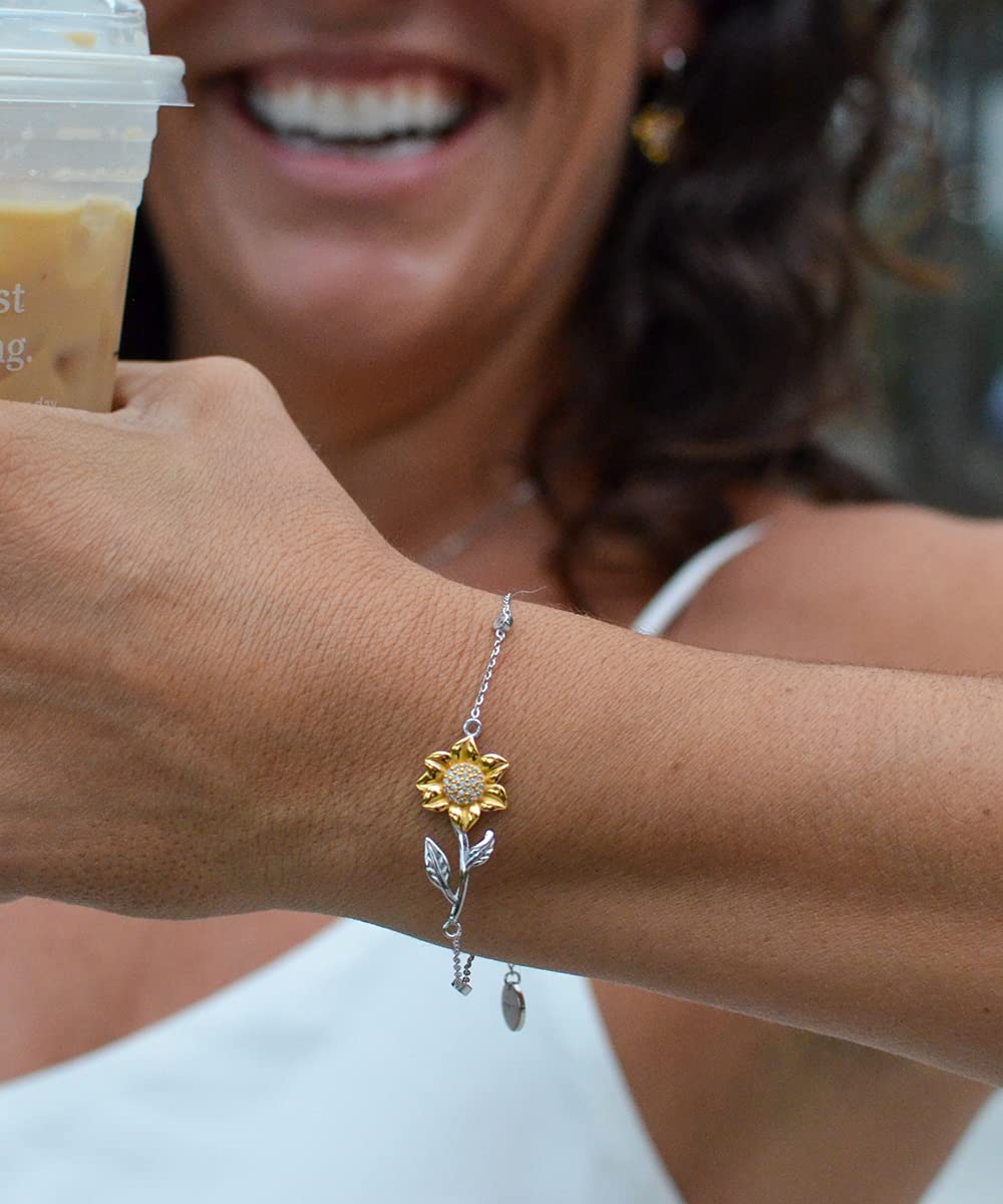 Best Sunflower Bracelet Gift for Stepmom - Thoughtful Christmas Present Like Regular Mom Jewelry | Perfect for Mother's Day, Birthday & Appreciation Gifts