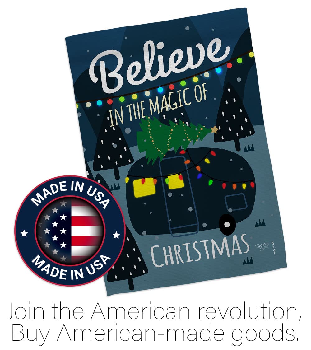Magic Trailer Christmas House Flag Set 28x40
