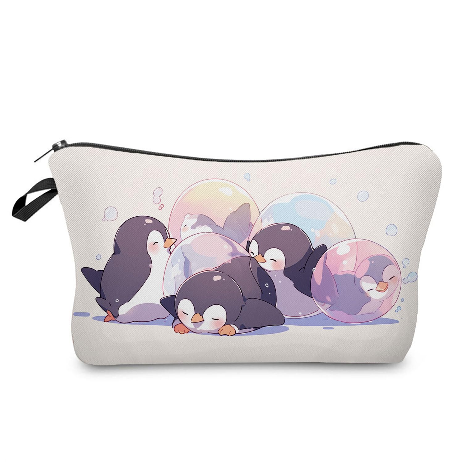 Cute Penguin Makeup Bag for Women - Zippered Cosmetic Pouch for Travel & Gifts