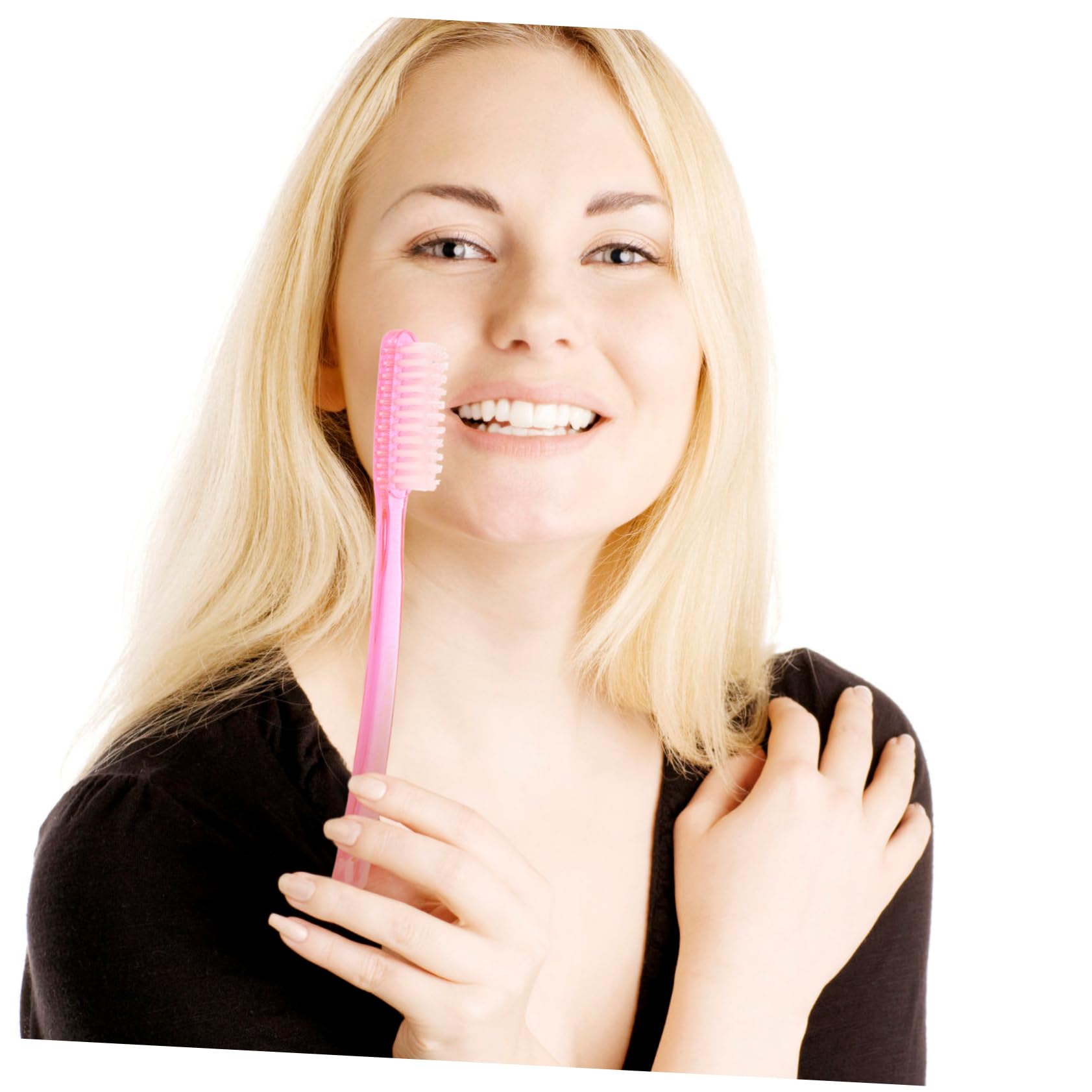 6-Pack Hard Bristle Toothbrushes for Adults - Travel & Hotel Toothbrushes in Bulk - Medium Firmness Cleaning Toothbrushes for Home, Office & On-The-Go Use