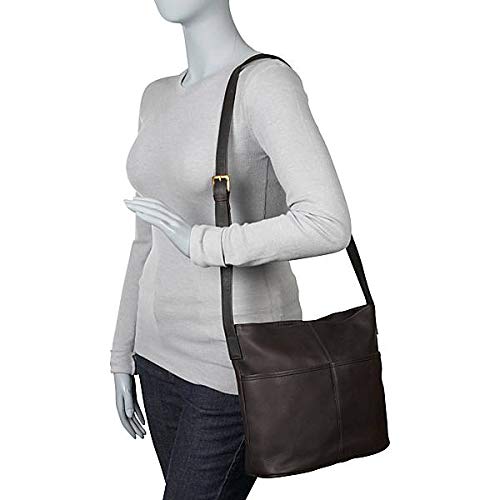 Le Donne Genuine Leather Shoulder Bag with Two Slip Pockets - Perfect for Work, Travel & Everyday Use