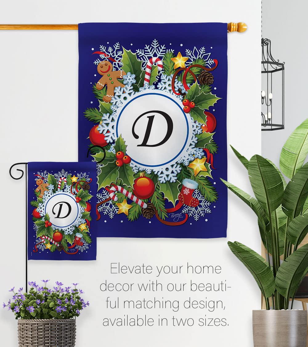 D Initial Winter Wonderland House Flag Set 28