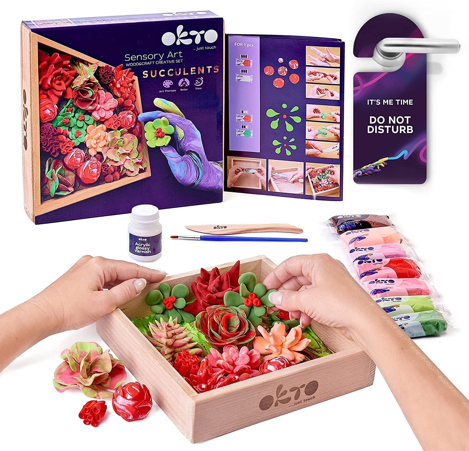 DIY Succulent Clay Kit for Beginners - Air Dry Clay & Tools Included - Create Beautiful Succulent Plants at Home - Perfect for Home Decor, Gifts & Relaxation