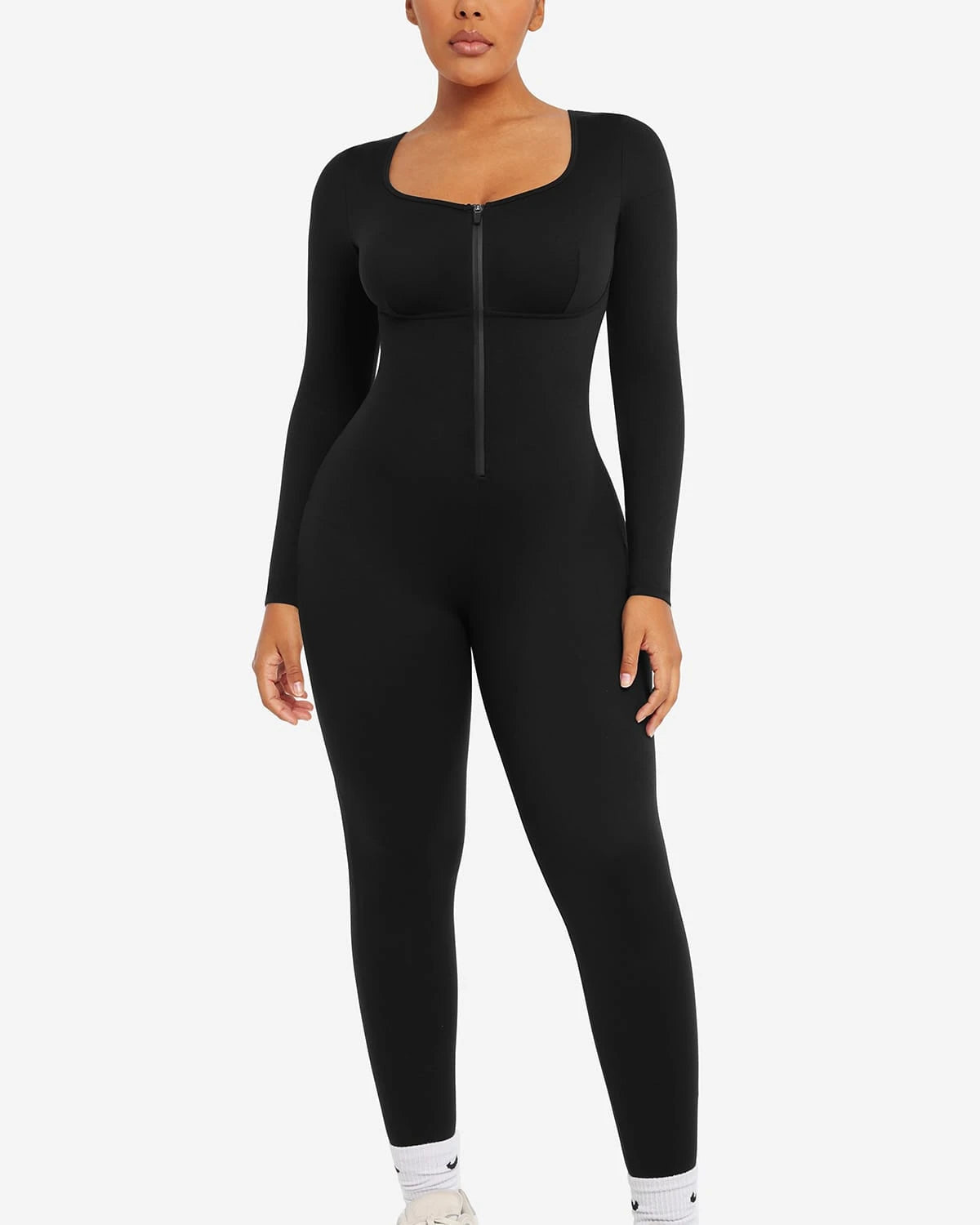 AirSlim® Long Sleeve Sport Shaping Jumpsuit for Women - Slimming Workout Bodysuit with Compression for Yoga, Gym & Running - Tummy Control & Body Shaper Activewear