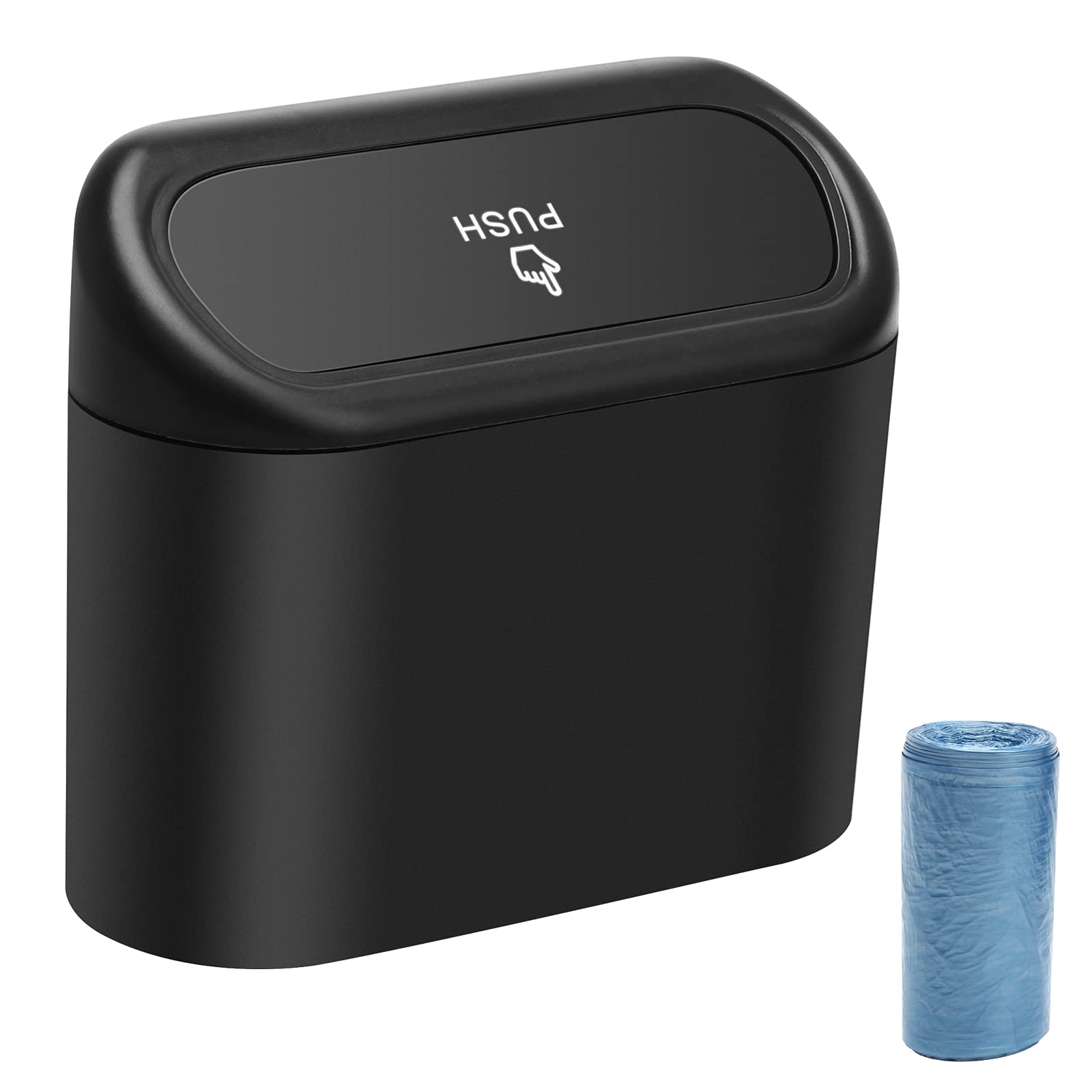 AHIER Small Car Trash Can with Lid - Leakproof Hanging Auto Garbage Bin with 30 Disposable Bags | Portable Vehicle Waste Container for Sedan, SUV, Truck | Ideal for Road Trips, Commuting & Office Use