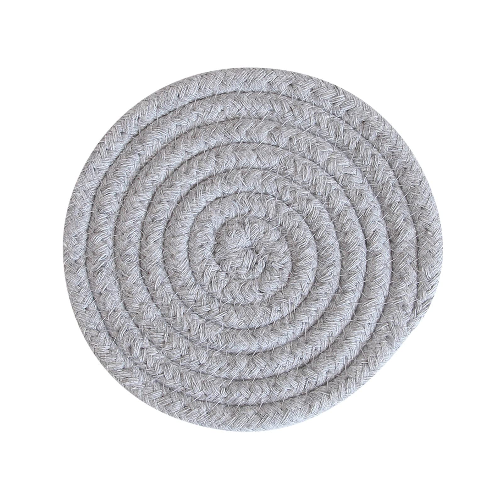 24cm Cotton Insulation Placemats Set of 12 - Heat Resistant Woven Table Mats for Dining, Anti-Scalding Bowl & Pot Trivets - Nordic Style Simple Wicker Chargers for Dinner Plates | Perfect for Family Meals, Dinner Parties & Kitchen Decor