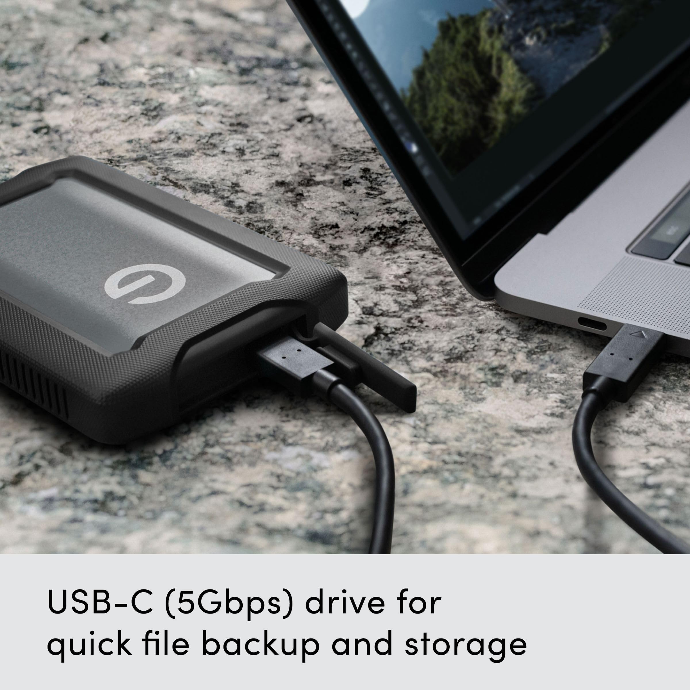 SanDisk Professional 5TB Rugged Portable External Hard Drive - Shockproof & Water-Resistant HDD for Mac & PC, USB-C/USB 3.2 Gen 1 - Perfect for Travel, Photography & Data Backup (Model SDPH81G-005T-GBA1D)