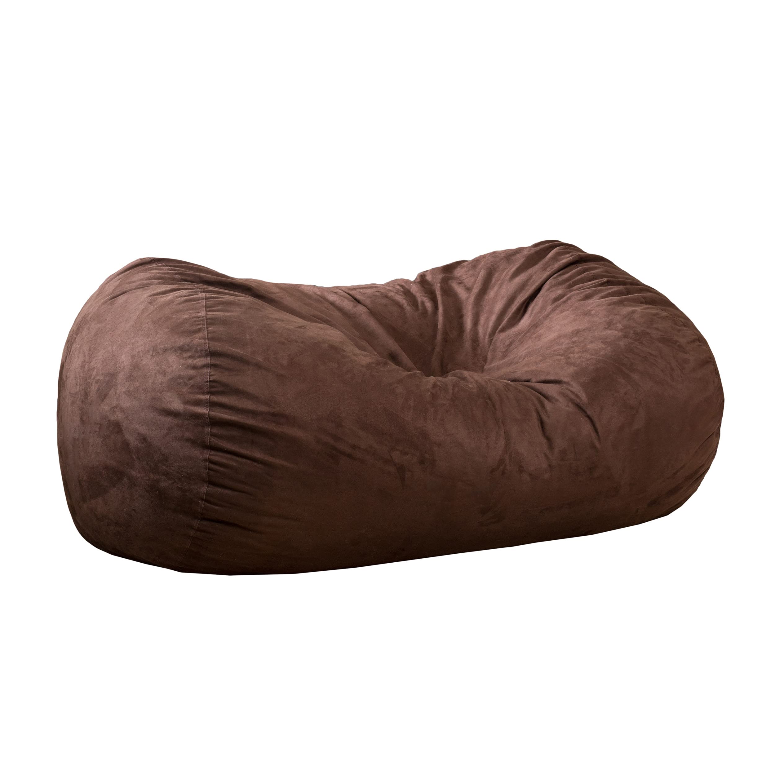Christopher Knight Home Haley 6 Ft Faux Suede Microfiber Bean Bag Chair - Soft Brown Oversized Lounger for Living Room, Game Room & Dorm Comfort