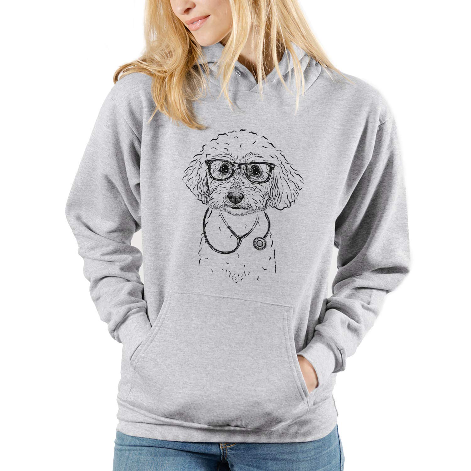 Inkopious Medical Stitch The Bichonpoo Dog Triblend T-Shirt - Soft & Comfortable Pet Lover Tee for Casual Wear, Dog Walking & Veterinary Appointments