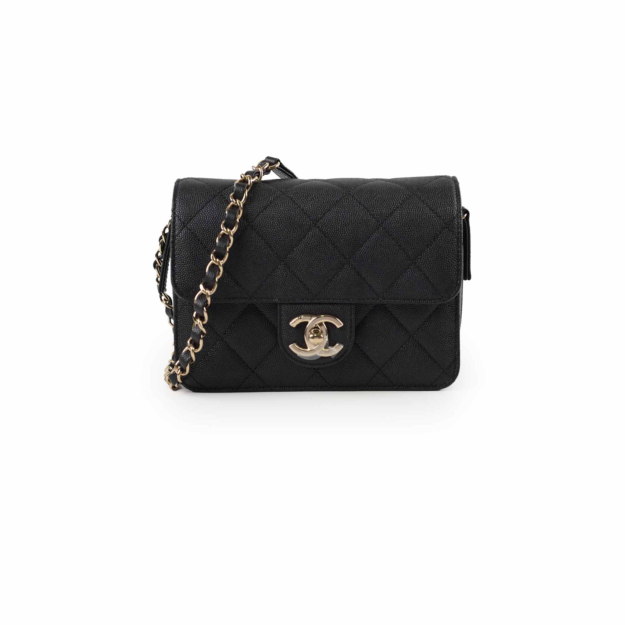 Chanel Mini Rectangular Black Caviar Leather Zip Flap Bag - Luxury Crossbody Purse for Women, Perfect for Evening Parties & Date Nights