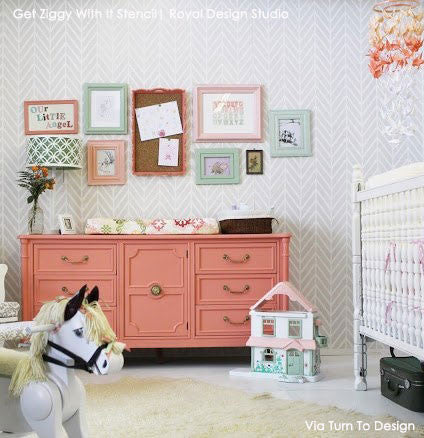 Ziggy Wall Stencil - Reusable DIY Home Decor Template for Creative Painting & Wall Art - Perfect for Bedrooms, Living Rooms & Kids' Rooms