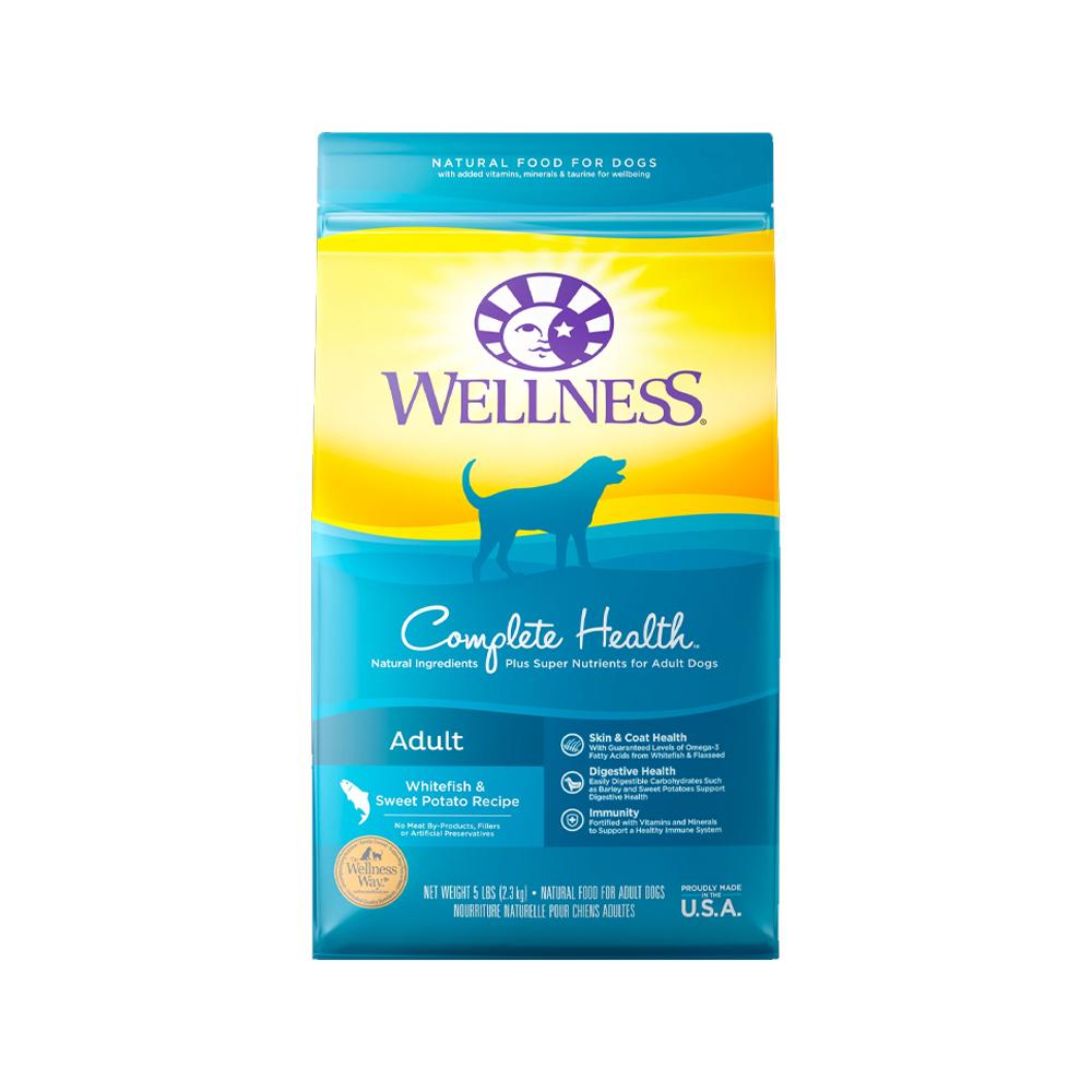 Premium Complete Health Whitefish & Sweet Potato Recipe - Grain Free Adult Dry Dog Food for Sensitive Skin & Digestion - Ideal for Indoor & Active Dogs