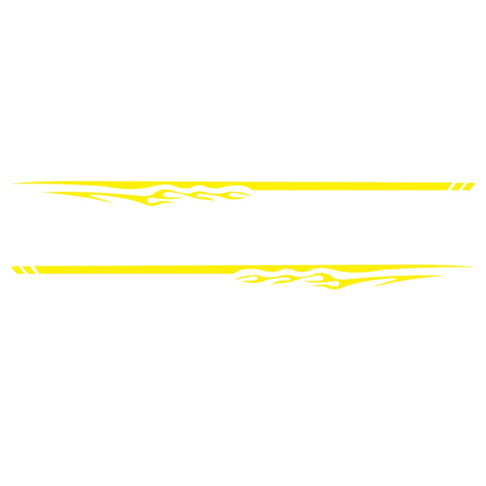 SEADEAR 2-Pack Yellow Racing Stripe Vinyl Decals for Car Side Skirt - High-Quality Waterproof Car Stickers for Sports Cars, Sedans & Trucks - Easy to Apply & Remove for Custom Vehicle Styling