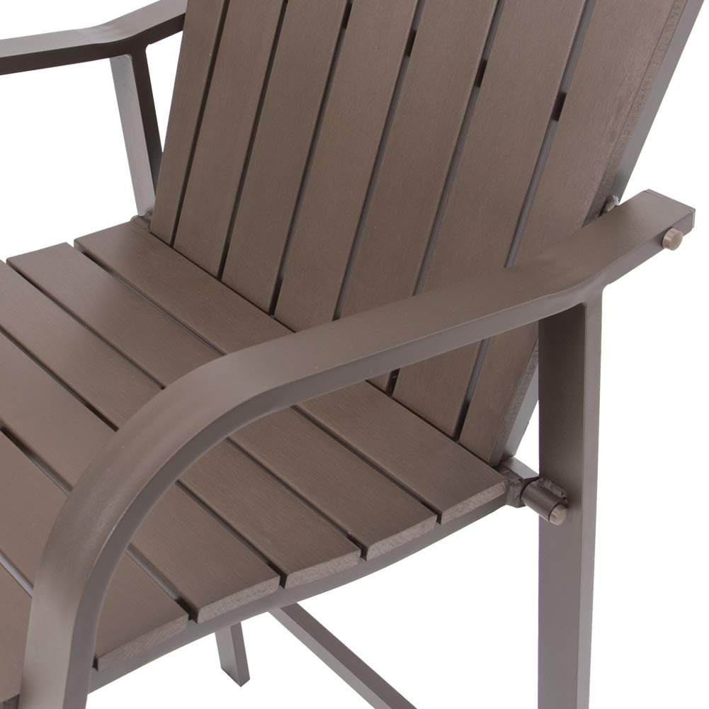 **Heavy Duty All-Weather Counter Height Bar Stools Set of 2 – Brown Aluminum Frame & Polywood for Indoor & Outdoor Use – Perfect for Patio, Deck, Kitchen, or Bar**