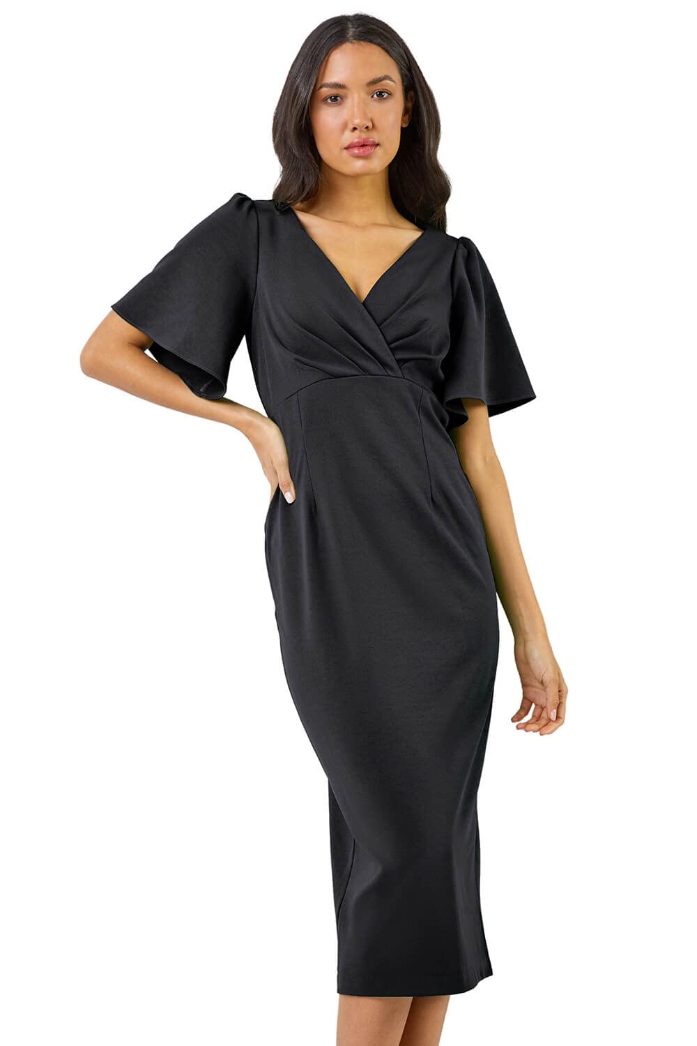Gathered Wrap Front Midi Dress for Women - Elegant Floral Print Summer Dress | Perfect for Weddings, Parties & Casual Outings